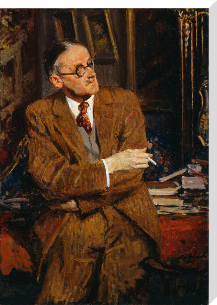 James joyce portrait print (stretched canvas, extra large, no frame)