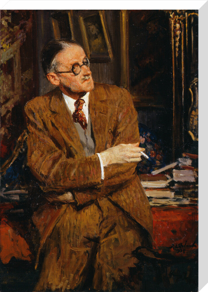 James joyce portrait print (stretched canvas, large, no frame)