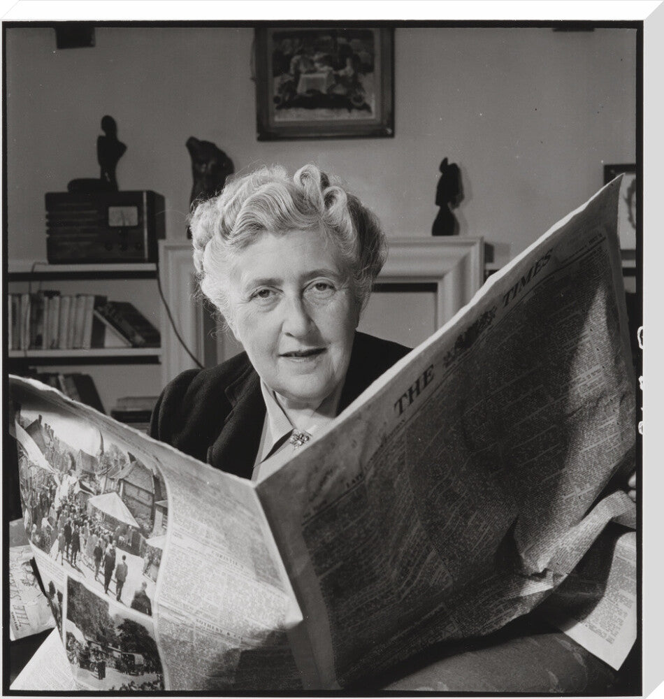 Agatha christie portrait print (stretched canvas, extra large, no frame frame)