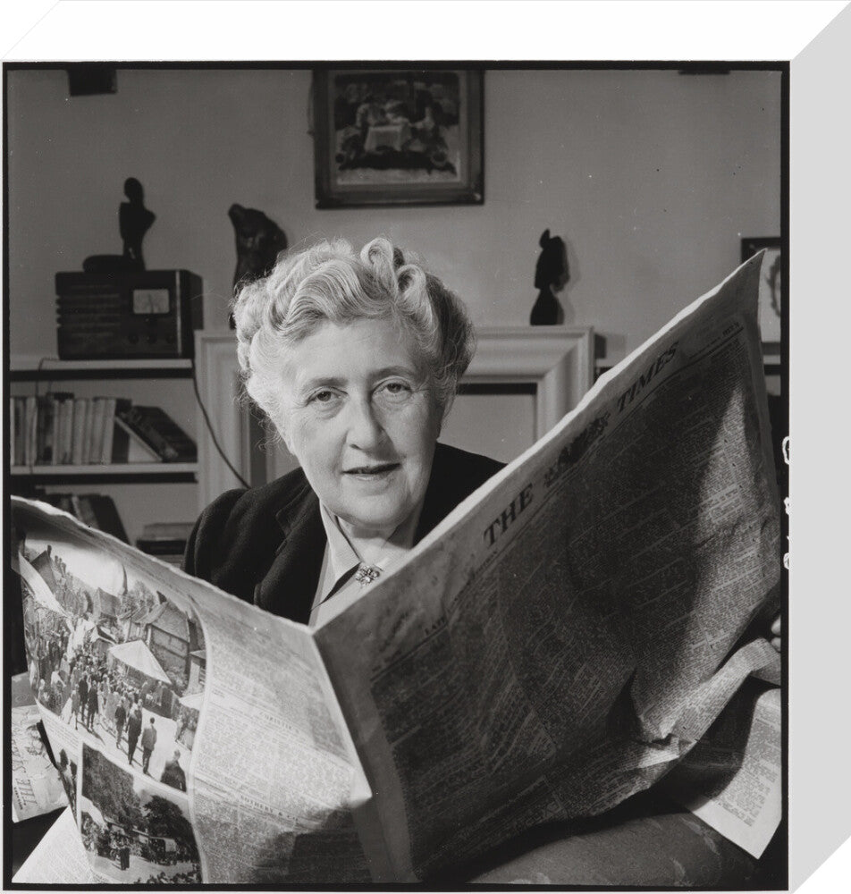 Agatha christie portrait print (stretched canvas, small, no frame frame)