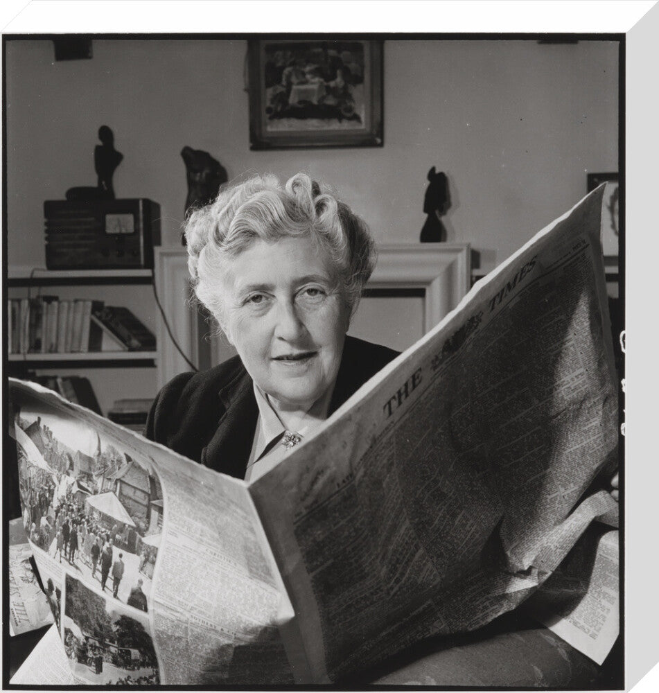 Agatha christie portrait print (stretched canvas, medium, no frame frame)