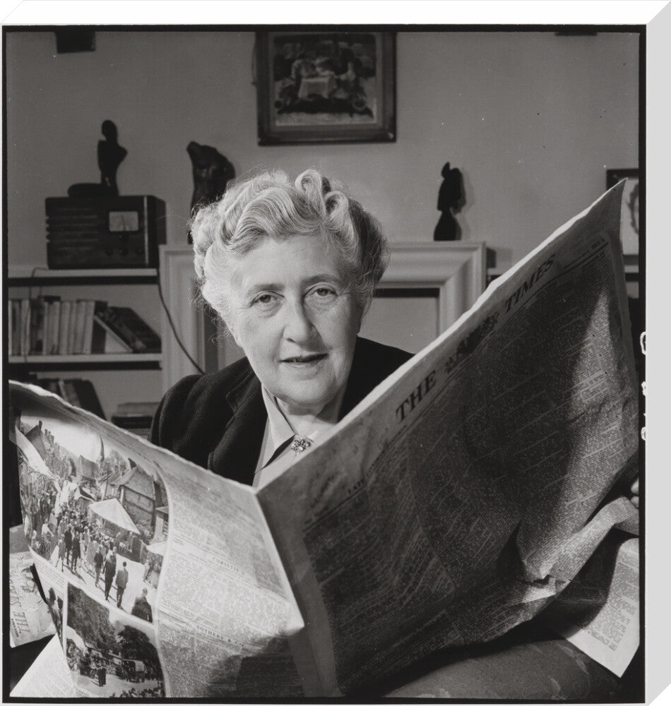 Agatha christie portrait print (stretched canvas, large, no frame frame)