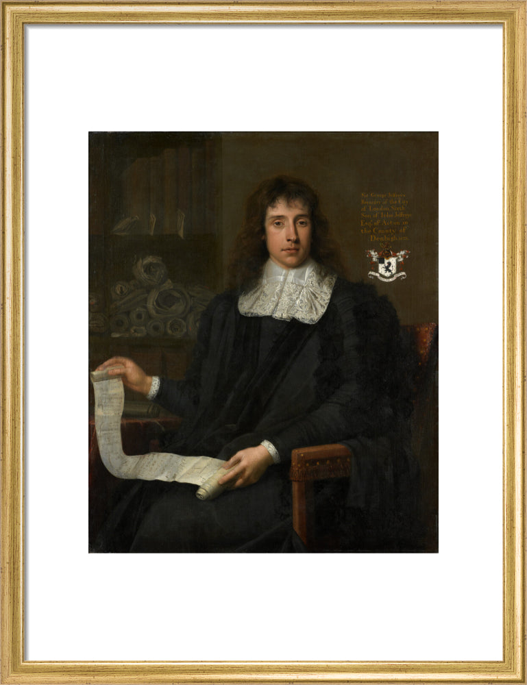George jeffreys, 1st baron jeffreys of wem portrait print (art print, medium, gold frame)