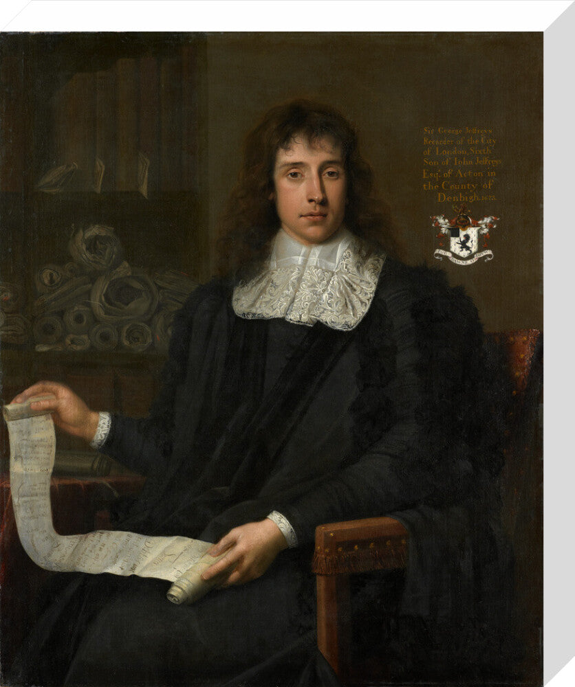 George jeffreys, 1st baron jeffreys of wem portrait print (stretched canvas, medium, no frame)