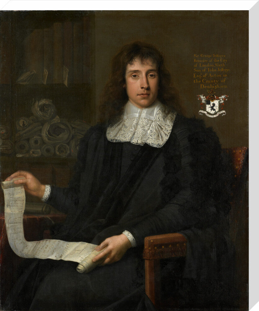 George jeffreys, 1st baron jeffreys of wem portrait print (stretched canvas, large, no frame)