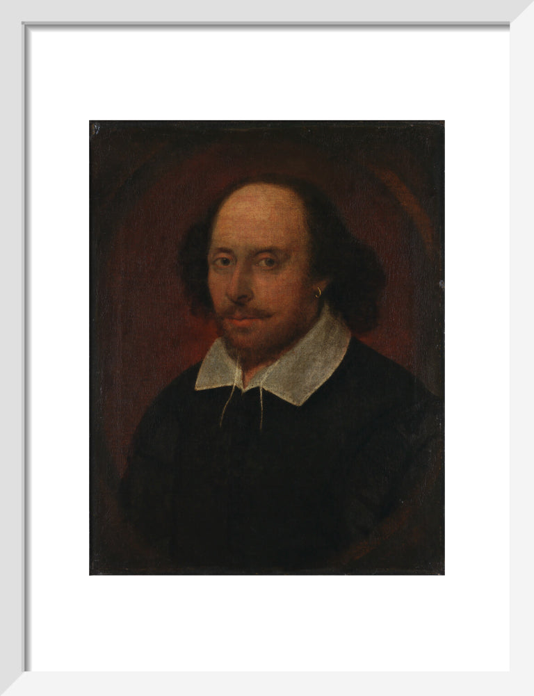 William shakespeare portrait print (art print, small, white frame)