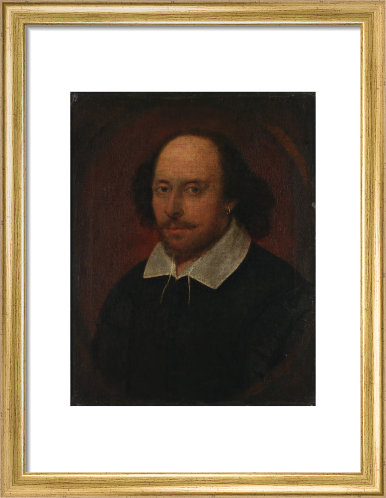 William shakespeare portrait print (art print, small, gold frame)