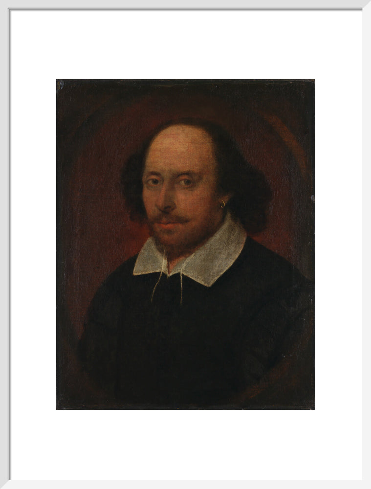 William shakespeare portrait print (art print, large, white frame)