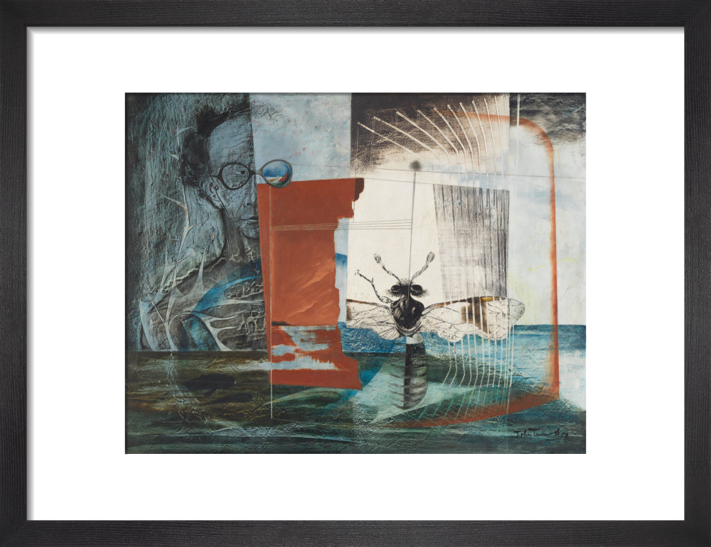 John tunnard portrait print (art print, small, black frame)