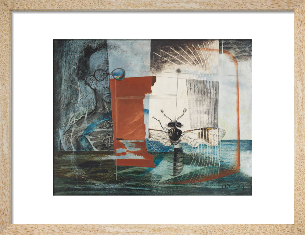 John tunnard portrait print (art print, small, natural frame)