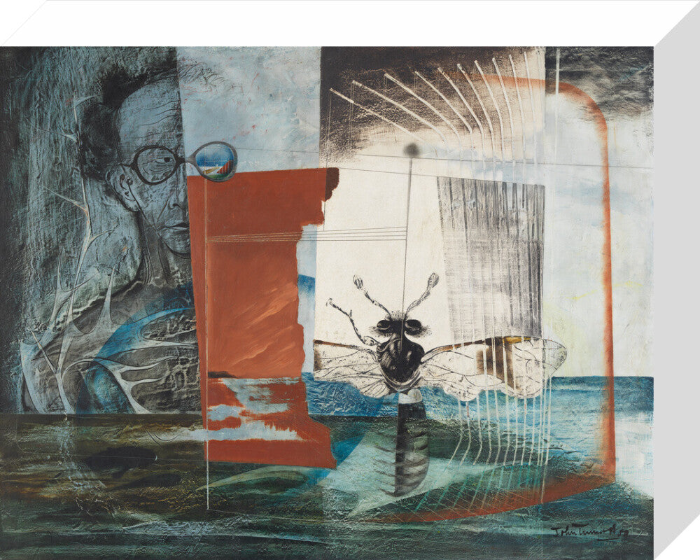 John tunnard portrait print (stretched canvas, small, no frame)