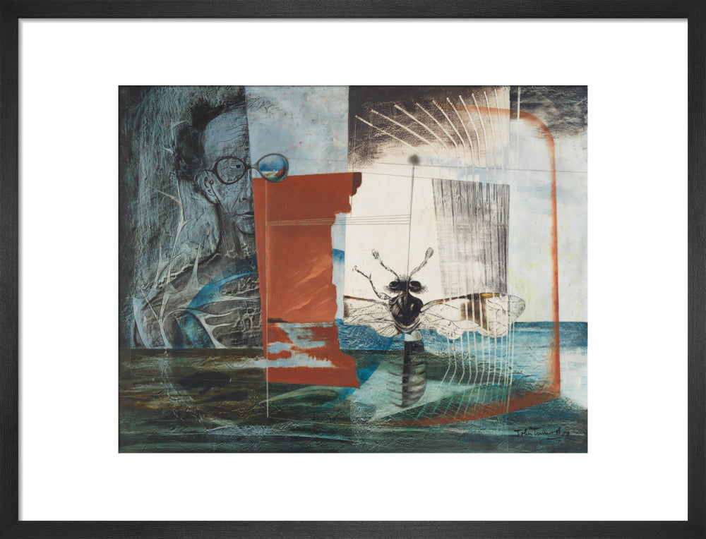 John tunnard portrait print (art print, medium, black frame)