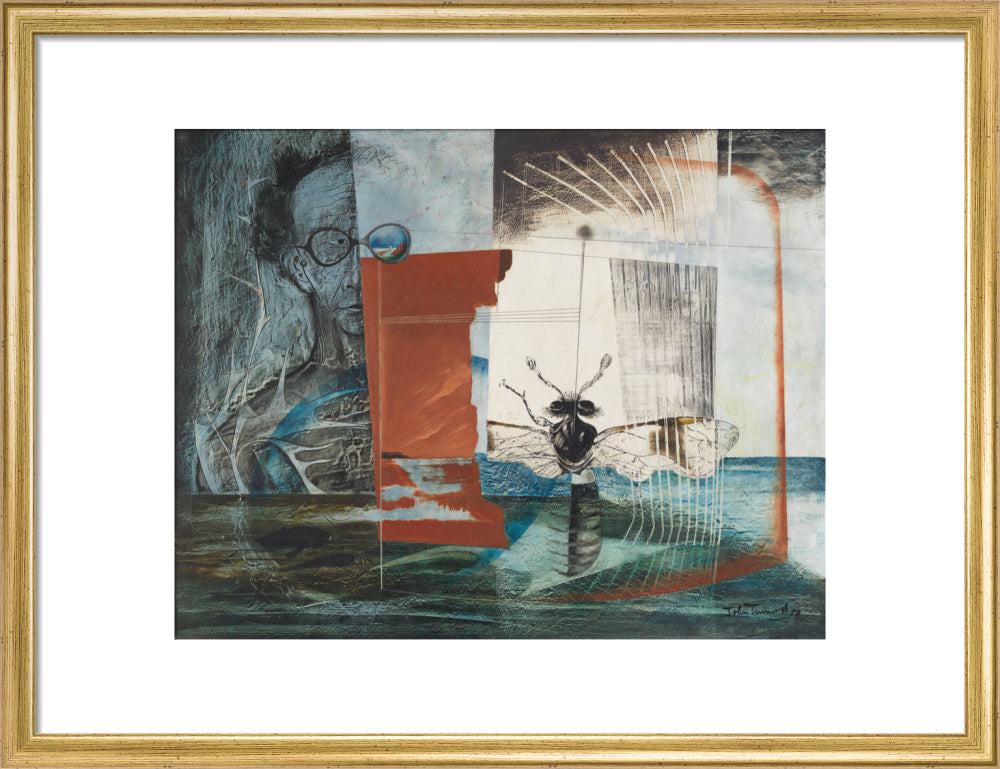 John tunnard portrait print (art print, medium, gold frame)