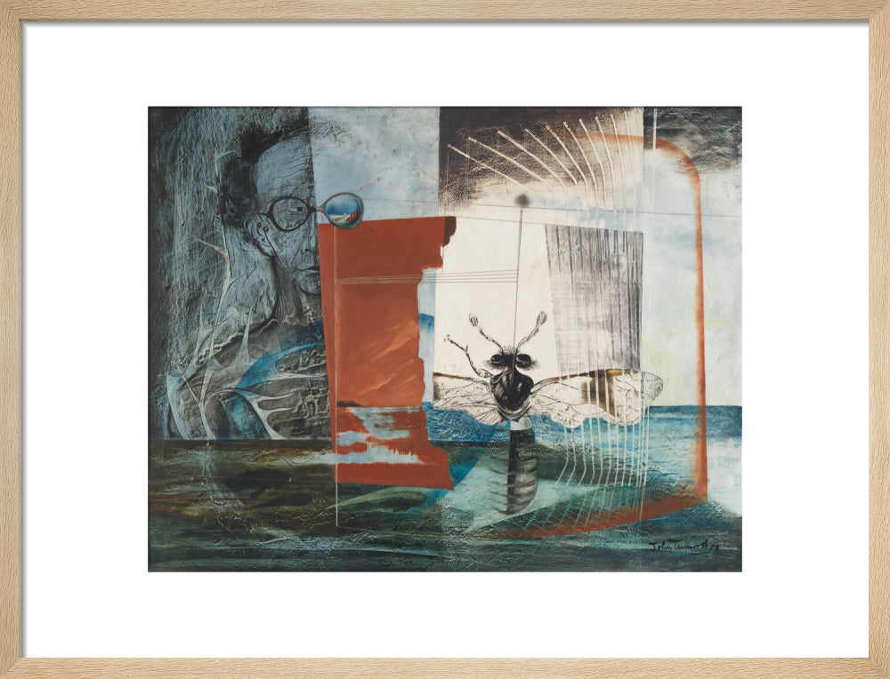 John tunnard portrait print (art print, medium, natural frame)