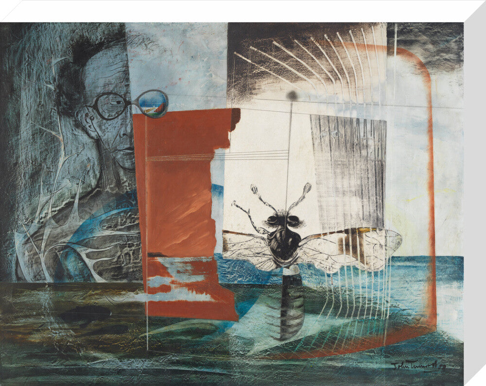 John tunnard portrait print (stretched canvas, medium, no frame)