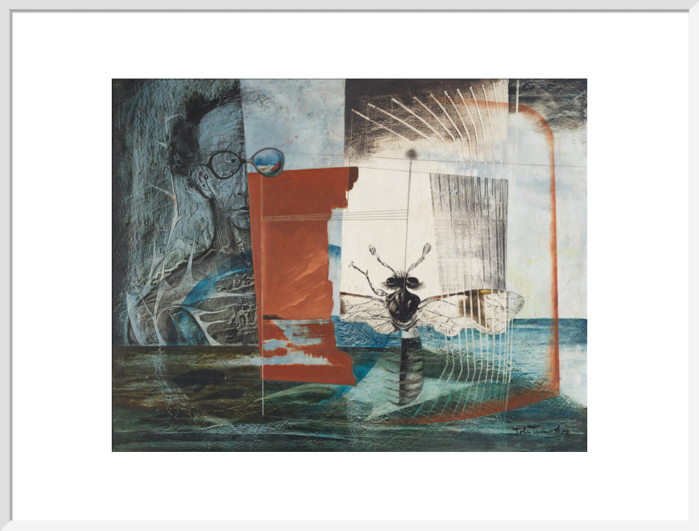 John tunnard portrait print (art print, extra large, white frame)