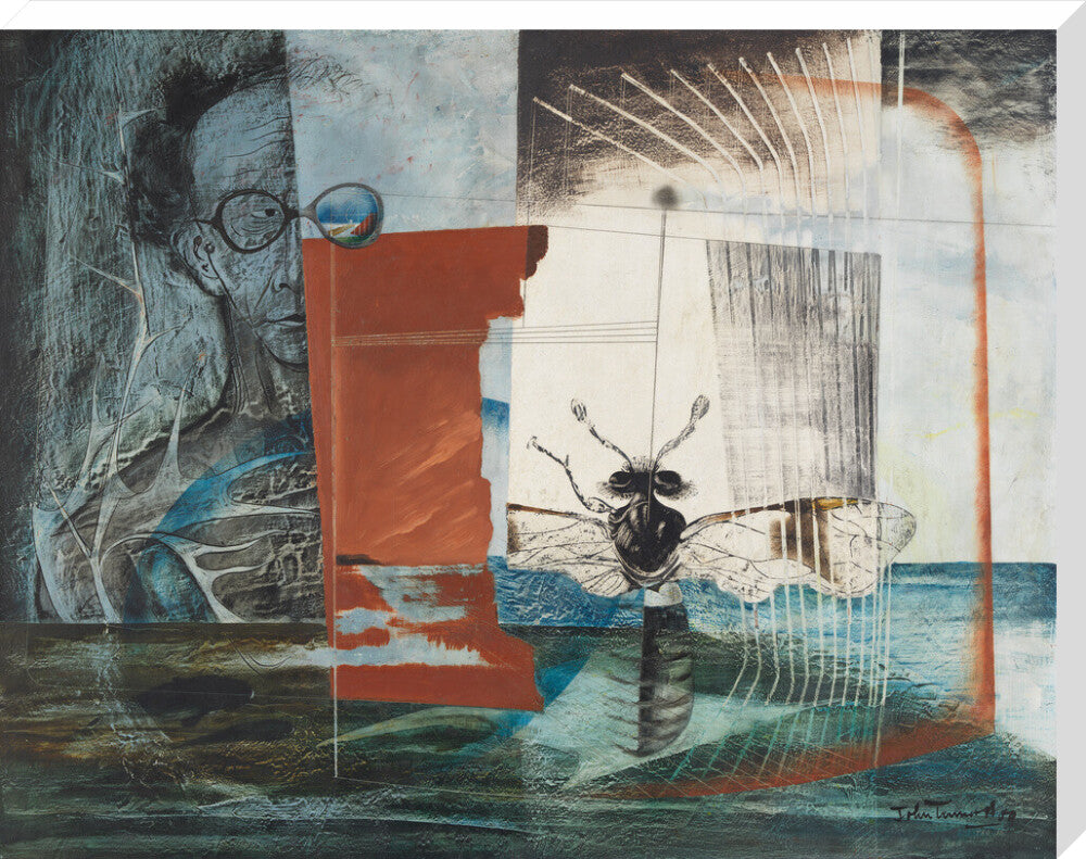 John tunnard portrait print (stretched canvas, extra large, no frame)