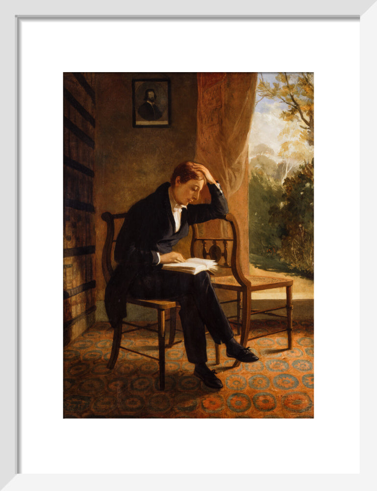 John keats portrait print (art print, small, white frame)