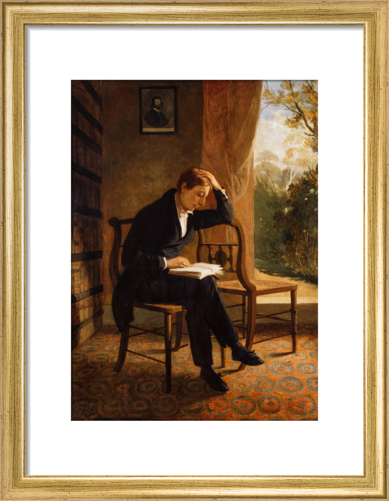 John keats portrait print (art print, small, gold frame)