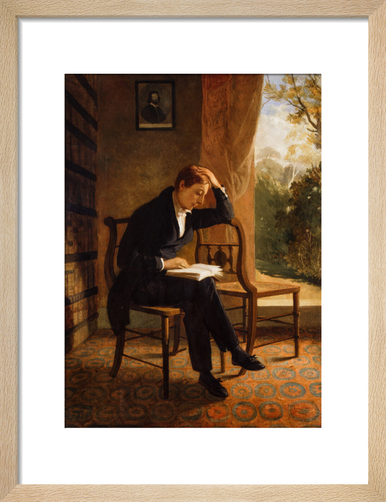 John keats portrait print (art print, small, natural frame)