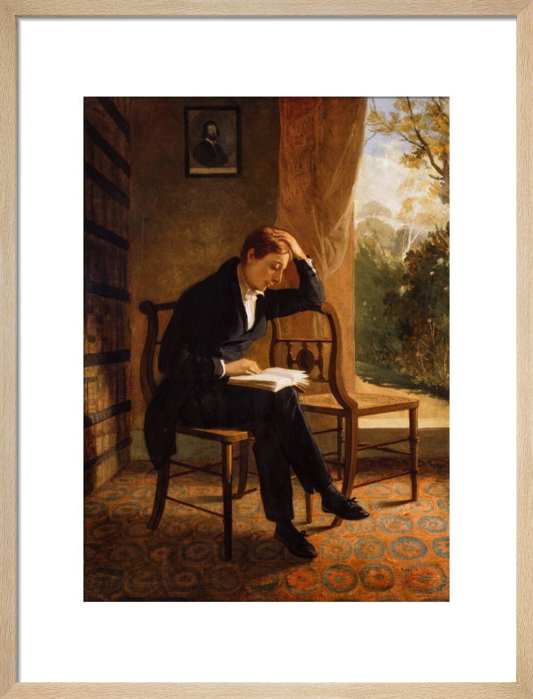 John keats portrait print (art print, medium, natural frame)