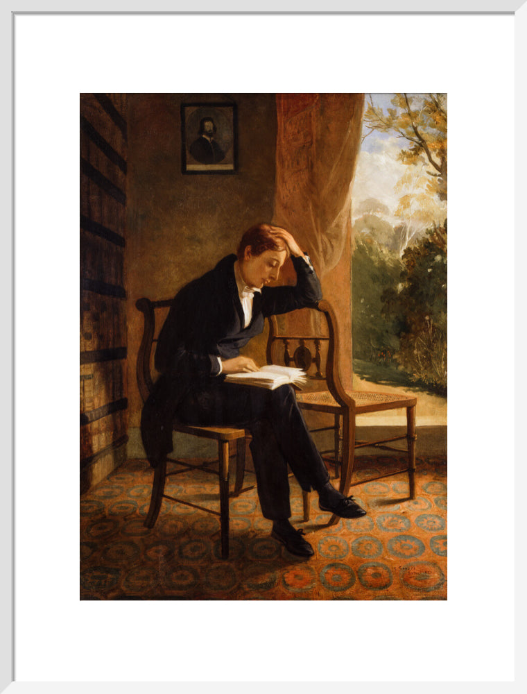 John keats portrait print (art print, large, white frame)