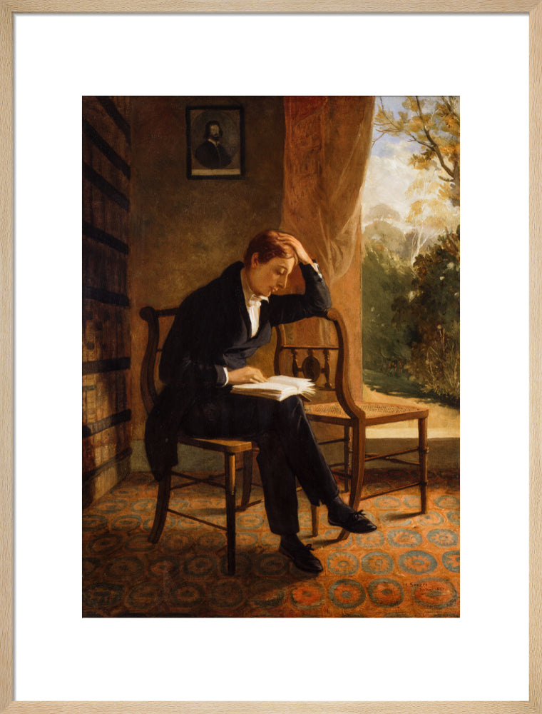 John keats portrait print (art print, large, natural frame)