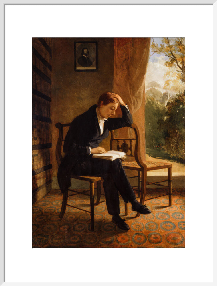 John keats portrait print (art print, extra large, white frame)