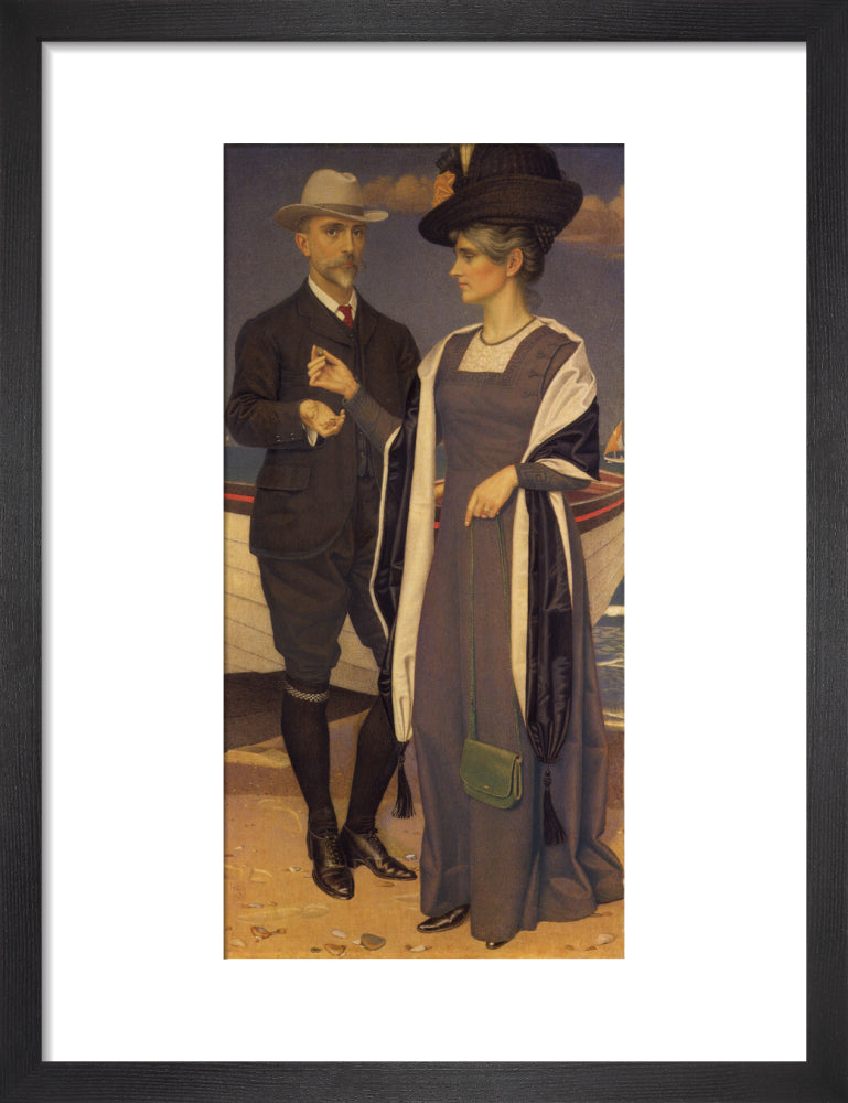 Joseph southall; anna elizabeth southall portrait print (art print, small, black frame)