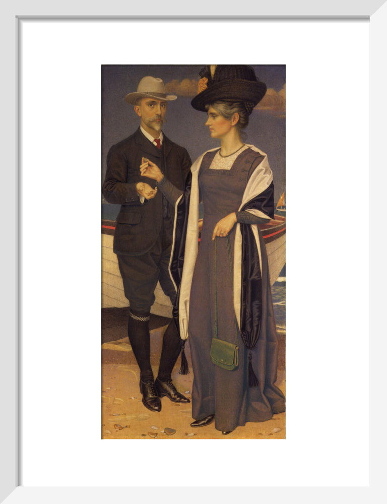 Joseph southall; anna elizabeth southall portrait print (art print, small, white frame)