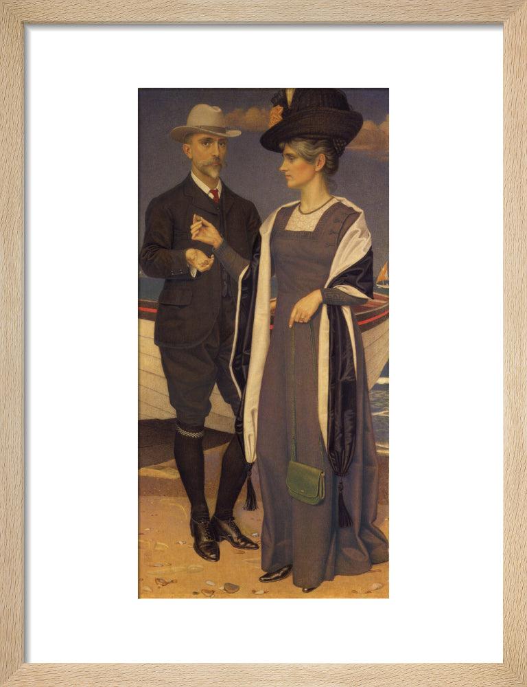 Joseph southall; anna elizabeth southall portrait print (art print, small, natural frame)
