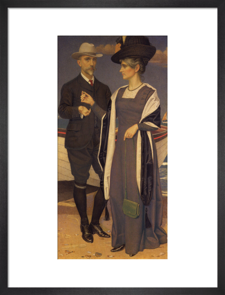 Joseph southall; anna elizabeth southall portrait print (art print, medium, black frame)