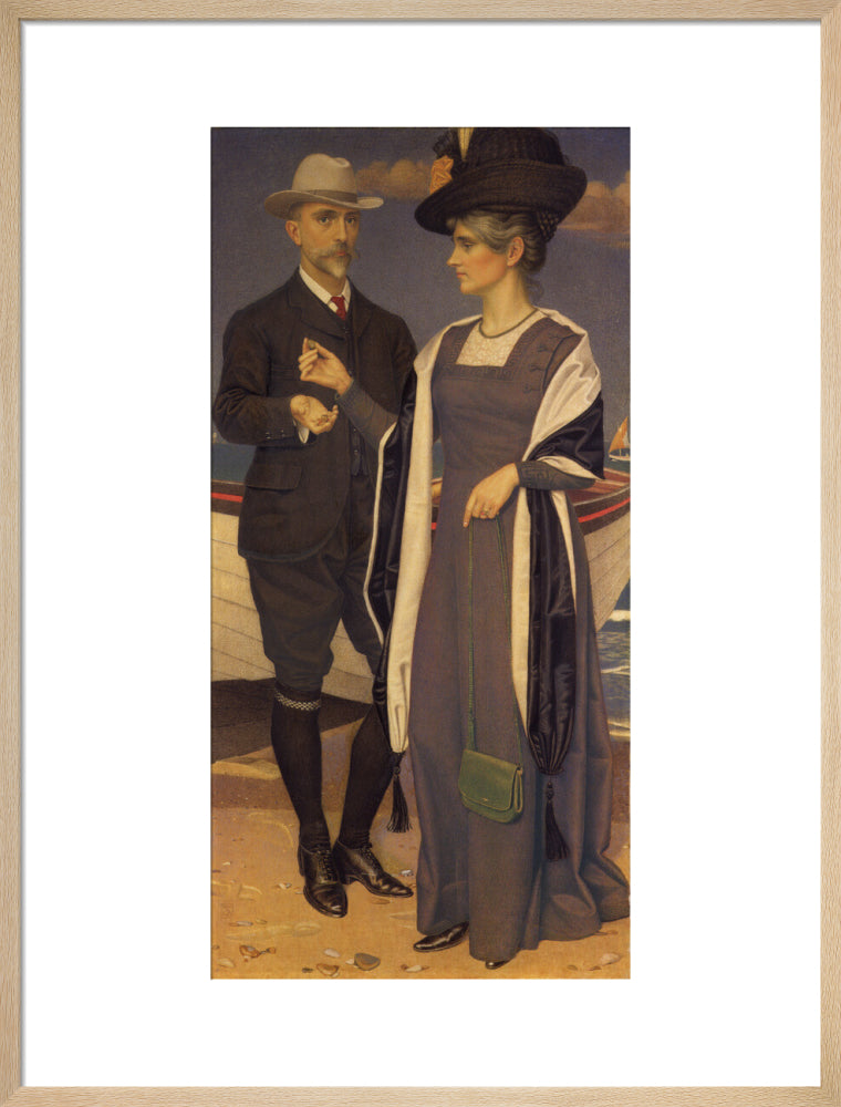 Joseph southall; anna elizabeth southall portrait print (art print, large, natural frame)