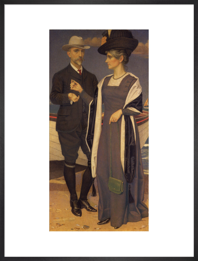 Joseph southall; anna elizabeth southall portrait print (art print, extra large, black frame)