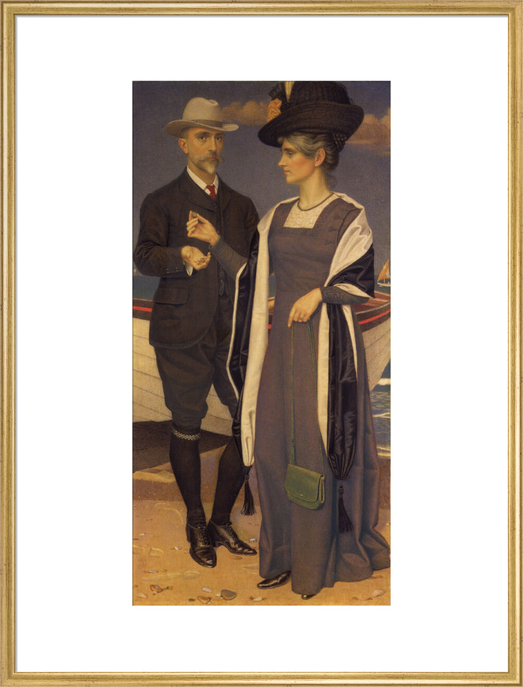 Joseph southall; anna elizabeth southall portrait print (art print, extra large, gold frame)