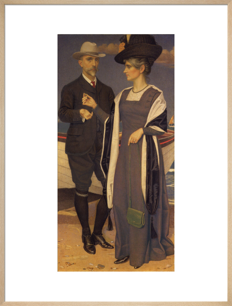 Joseph southall; anna elizabeth southall portrait print (art print, extra large, natural frame)