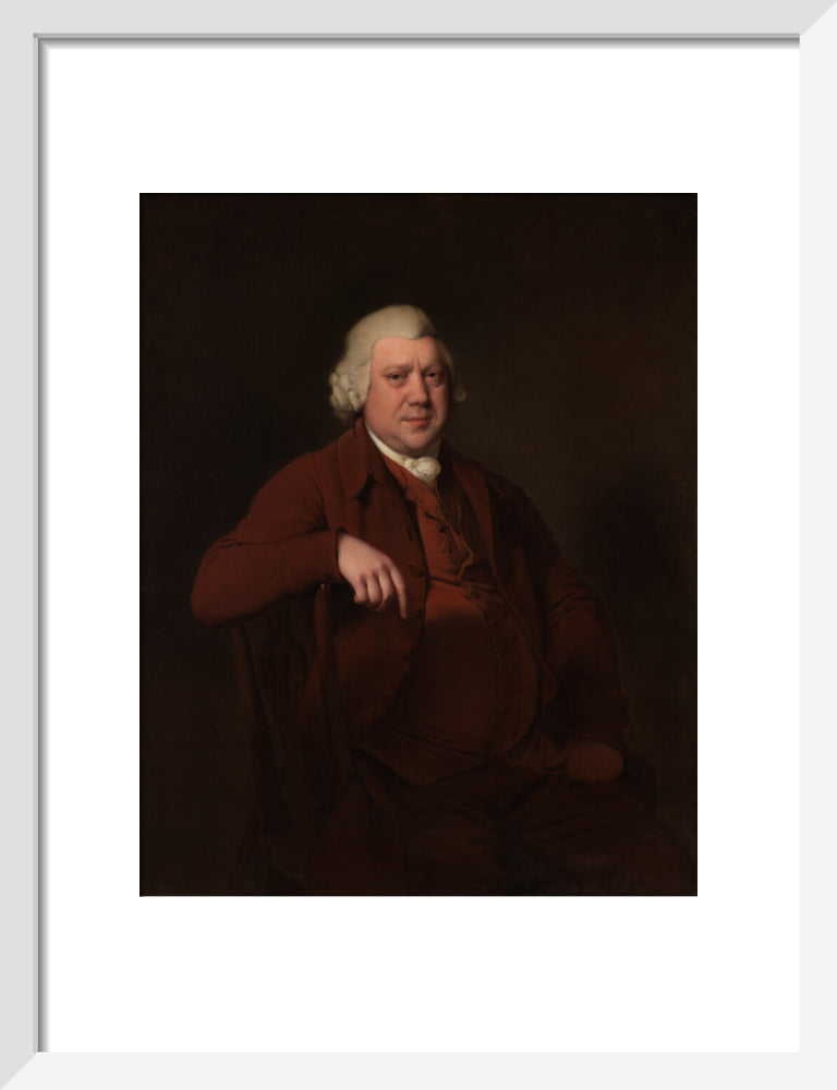 Sir richard arkwright portrait print (art print, small, white frame)