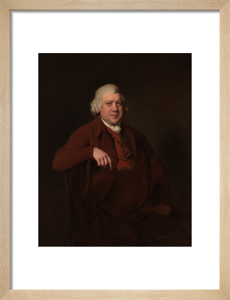 Sir richard arkwright portrait print (art print, small, natural frame)