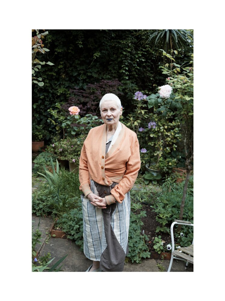 Vivienne in her garden, london 2014 (dame vivienne westwood) portrait print (art print, extra large, no frame)
