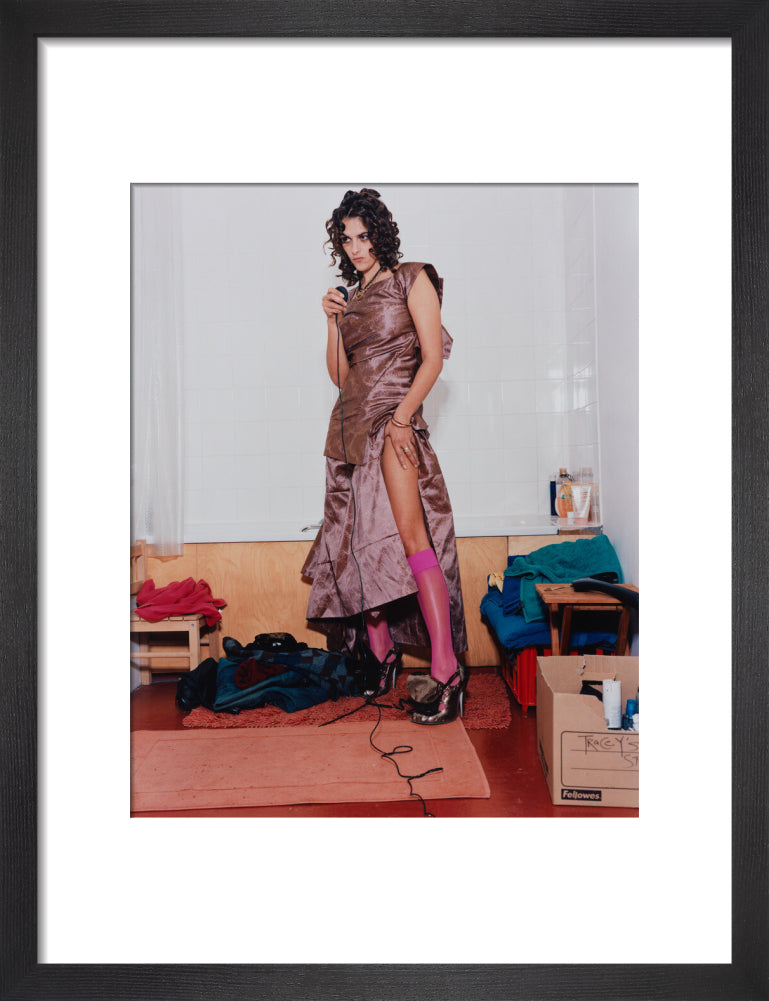 Dame tracey emin portrait print (art print, small, black frame frame)