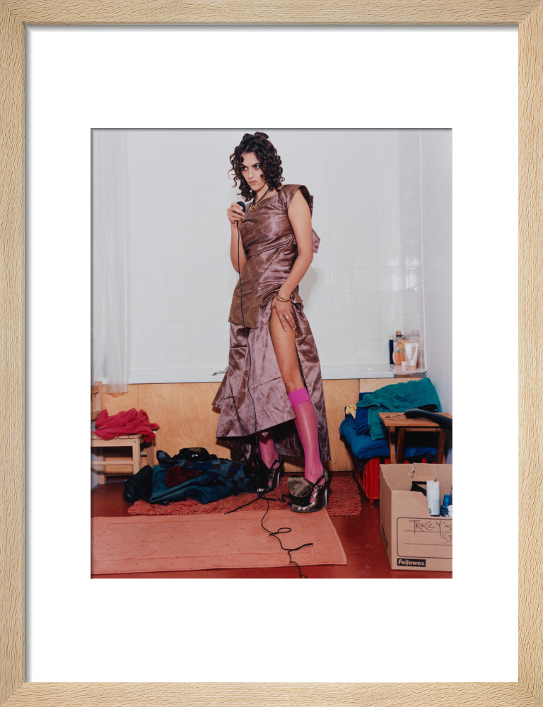 Dame tracey emin portrait print (art print, small, natural frame frame)