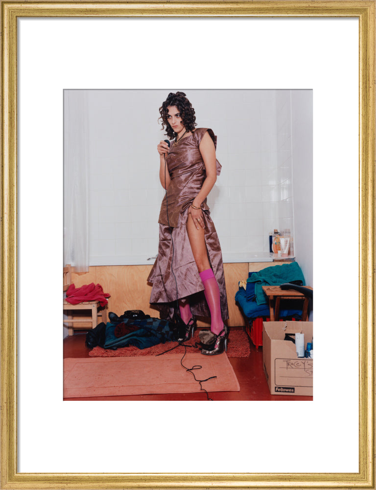 Dame tracey emin portrait print (art print, medium, gold frame frame)