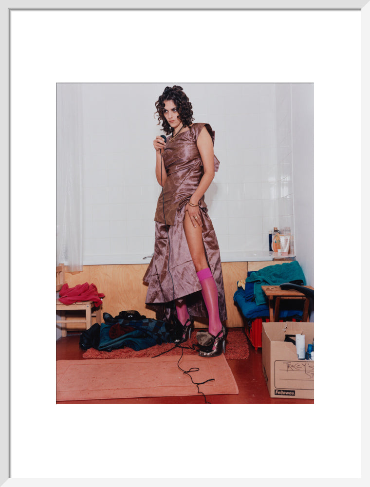 Dame tracey emin portrait print (art print, large, white frame frame)