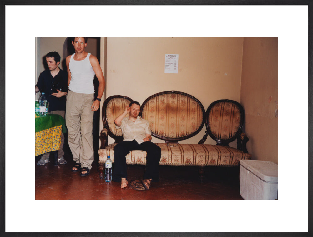 Radiohead (thom yorke; colin greenwood; edward john o'brien) portrait print (art print, extra large, black frame)