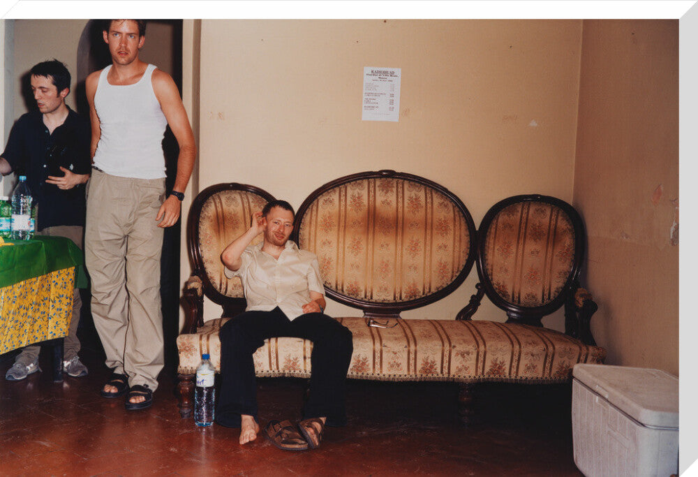 Radiohead (thom yorke; colin greenwood; edward john o'brien) portrait print (stretched canvas, extra large, no frame)