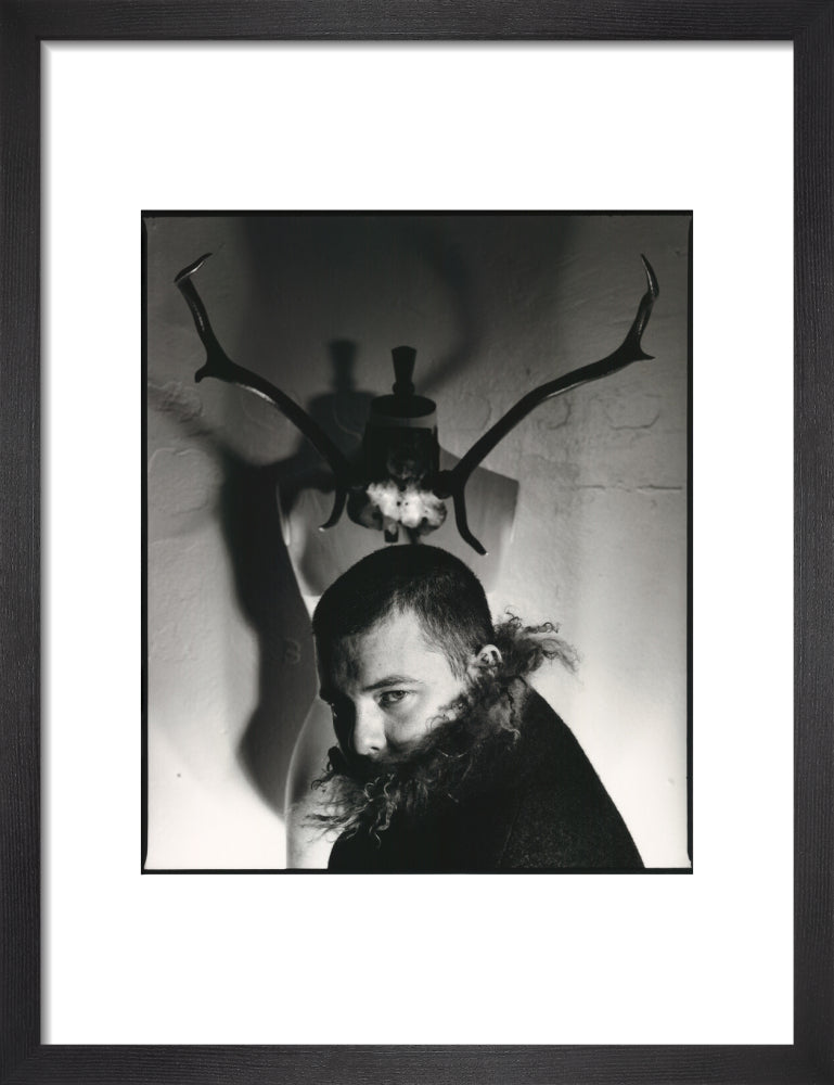 Alexander mcqueen portrait print (art print, small, black frame frame)