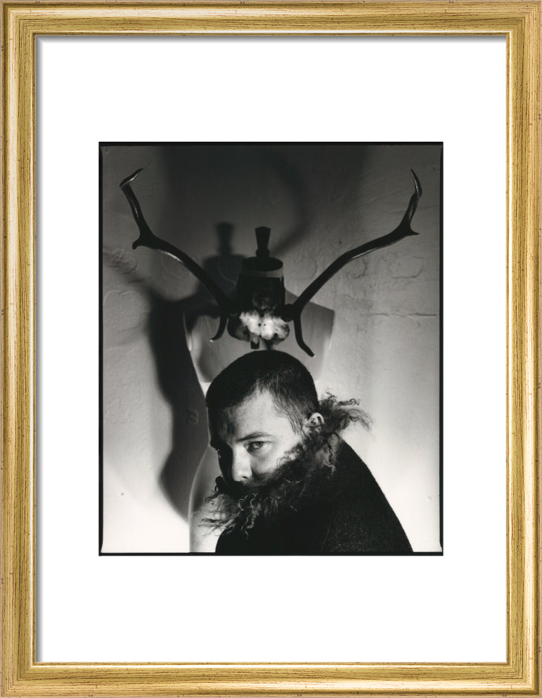 Alexander mcqueen portrait print (art print, small, gold frame frame)