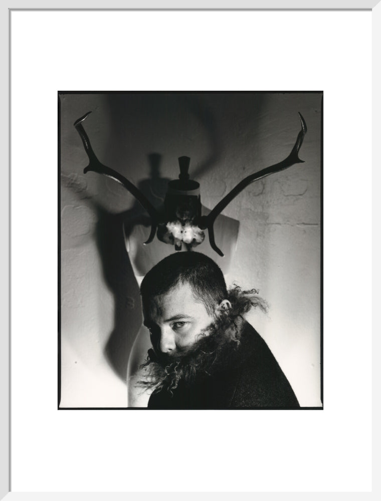 Alexander mcqueen portrait print (art print, large, white frame frame)