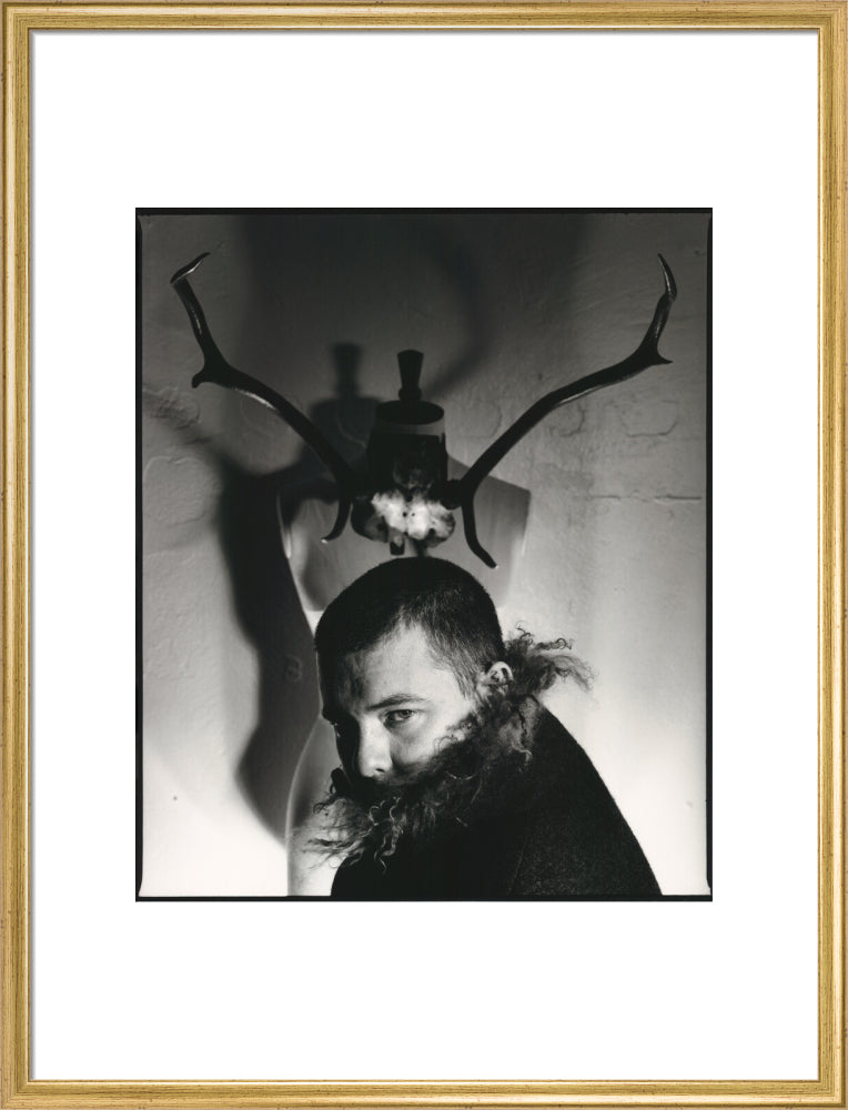 Alexander mcqueen portrait print (art print, large, gold frame frame)