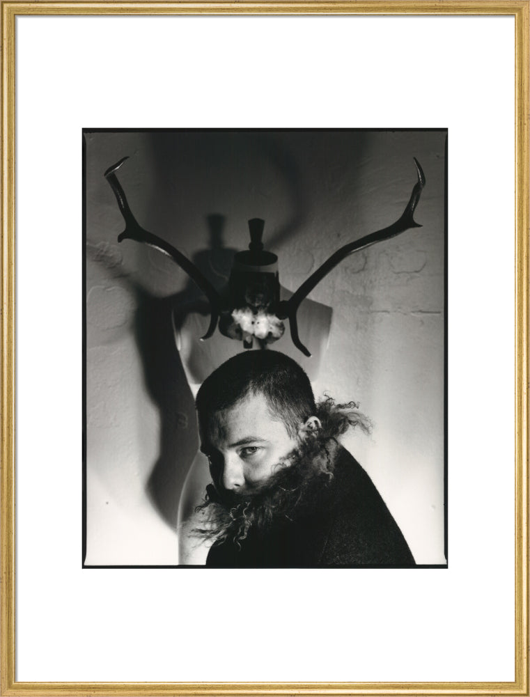 Alexander mcqueen portrait print (art print, extra large, gold frame frame)